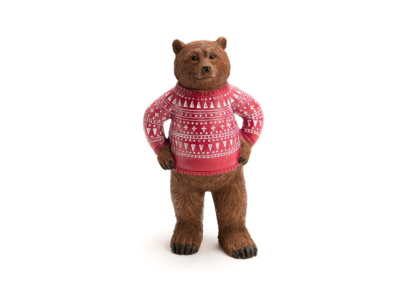 Ours pull Jacquard rouge