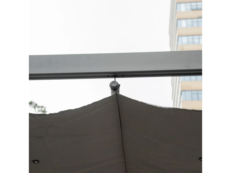 Pergola rétractable 3 x 3 x 2.23 m - structure aluminium - toile polyester haute densité - Gris