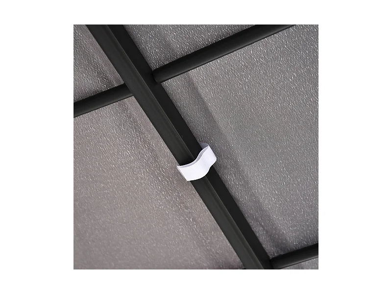 Pergola murale en métal 297 x 297 x 250 cm - avec 16 trous de drainage et toile polyester haute densité - Gris