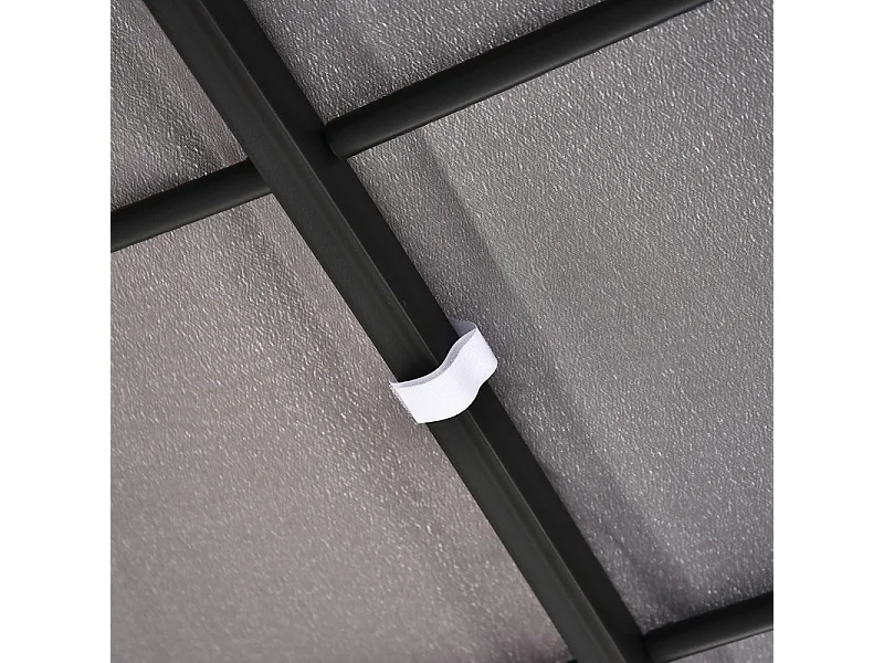 Pergola murale in metallo 297 x 297 x 250 cm - con 16 fori di drenaggio e telo in poliestere ad alta densità - Grigio