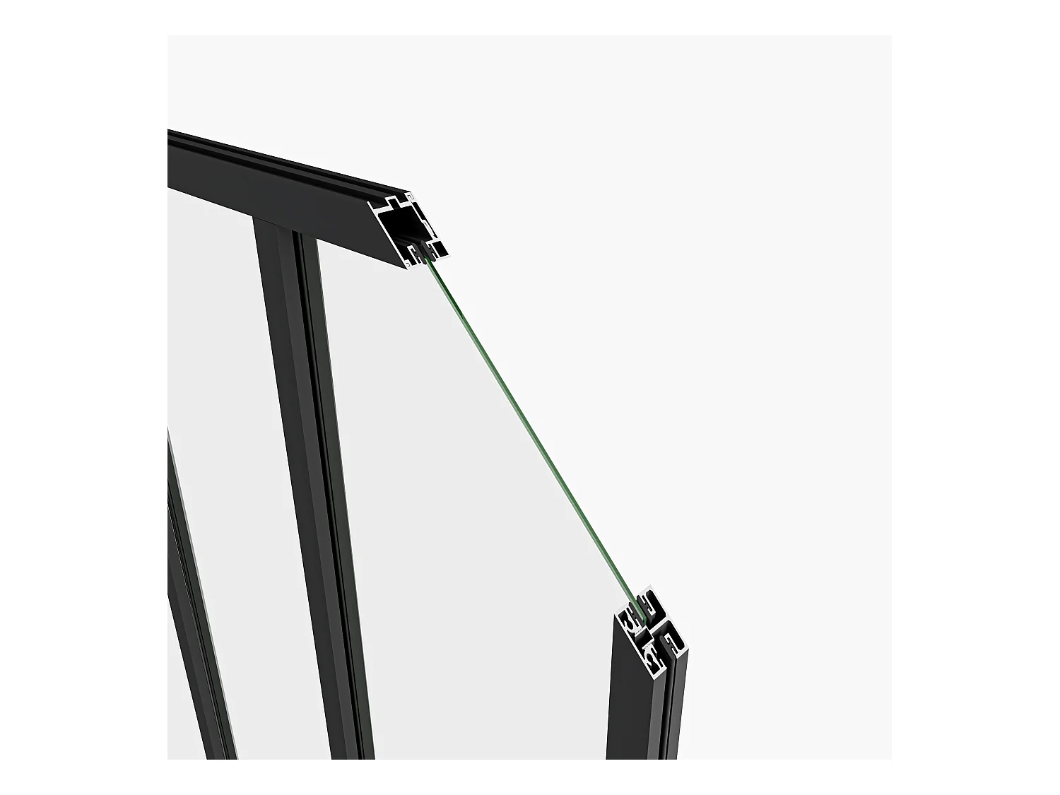 Verrière Atelier Fixe en Aluminium Noir L.93 x H.108 cm - Cloison Intérieure Design Industriel - 4mm Verre Transparent