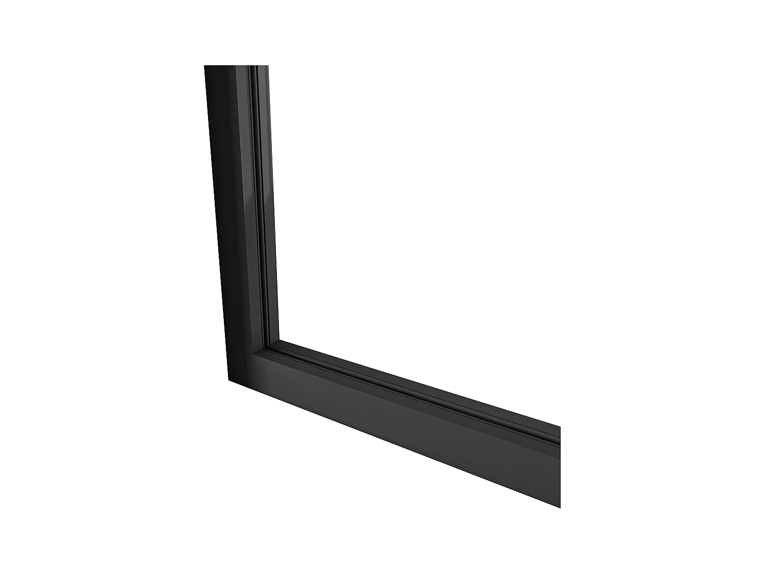 Verrière Atelier Fixe en Aluminium Noir L.123 x H.108 cm - Cloison Intérieure Design Industriel - 4mm Verre Transparent