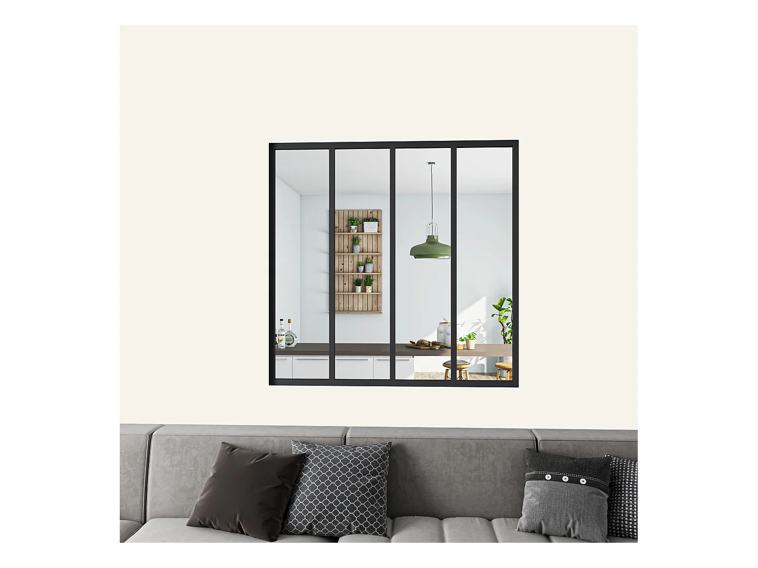 Werkplaatsoverkapping van gepoedercoat aluminium en 4 mm gehard glas - L. 123 x H. 108 cm - Zwart - Maximale helderheid