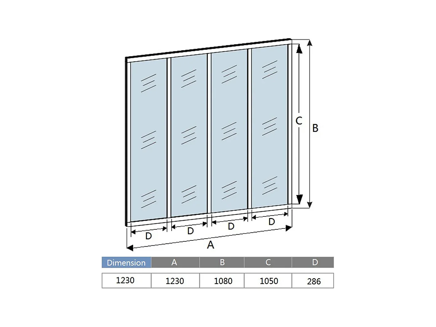 Werkplaatsoverkapping van gepoedercoat aluminium en 4 mm gehard glas - L. 123 x H. 108 cm - Zwart - Maximale helderheid