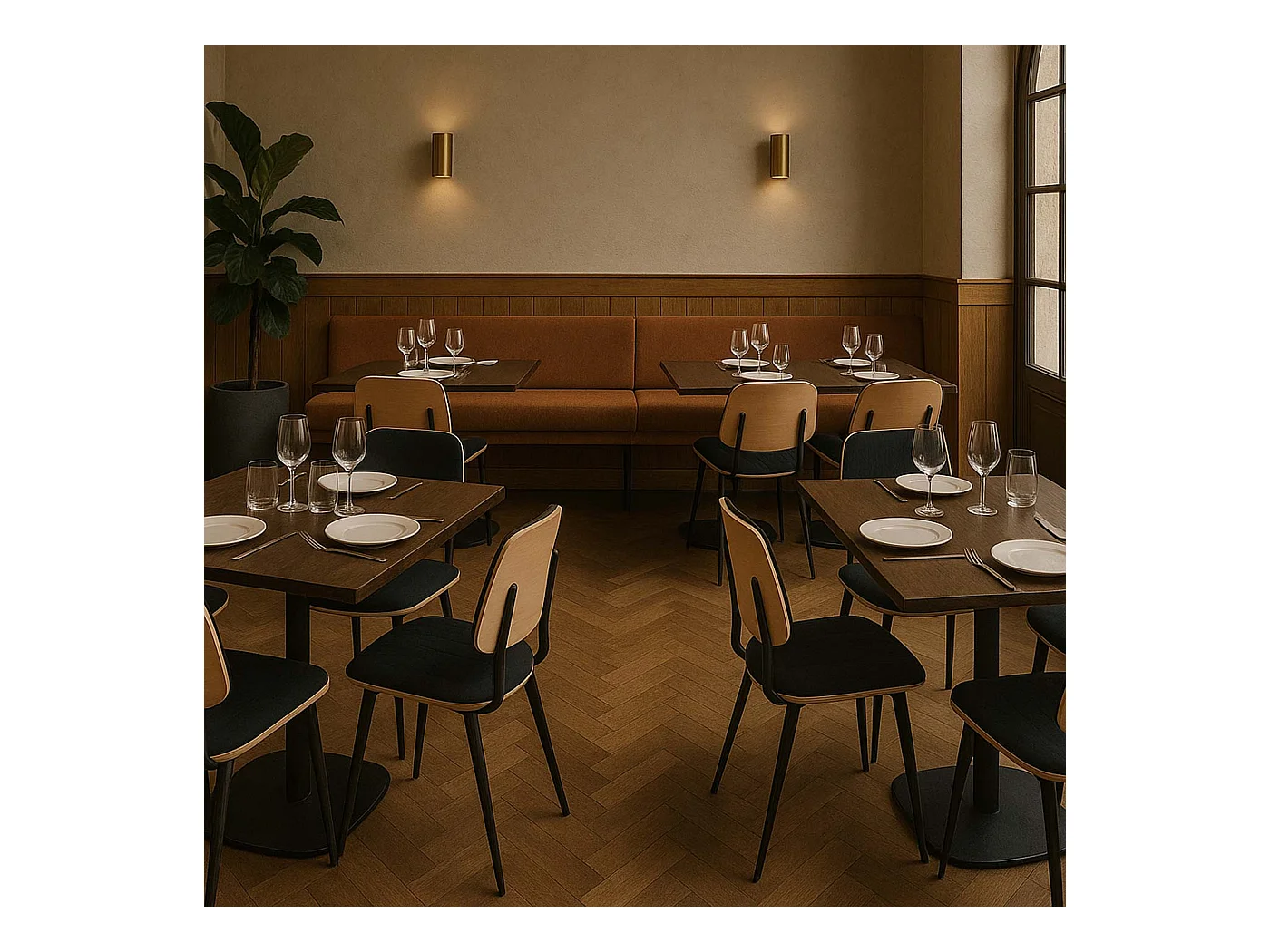 Chaise de salle à manger MCW-O44 (lot de 6),  naturel, gris foncé