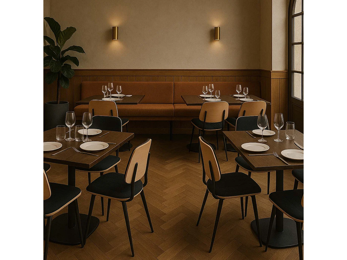 Esszimmerstuhl MCW-O44 (6er-Set), Natur, dunkelgrau