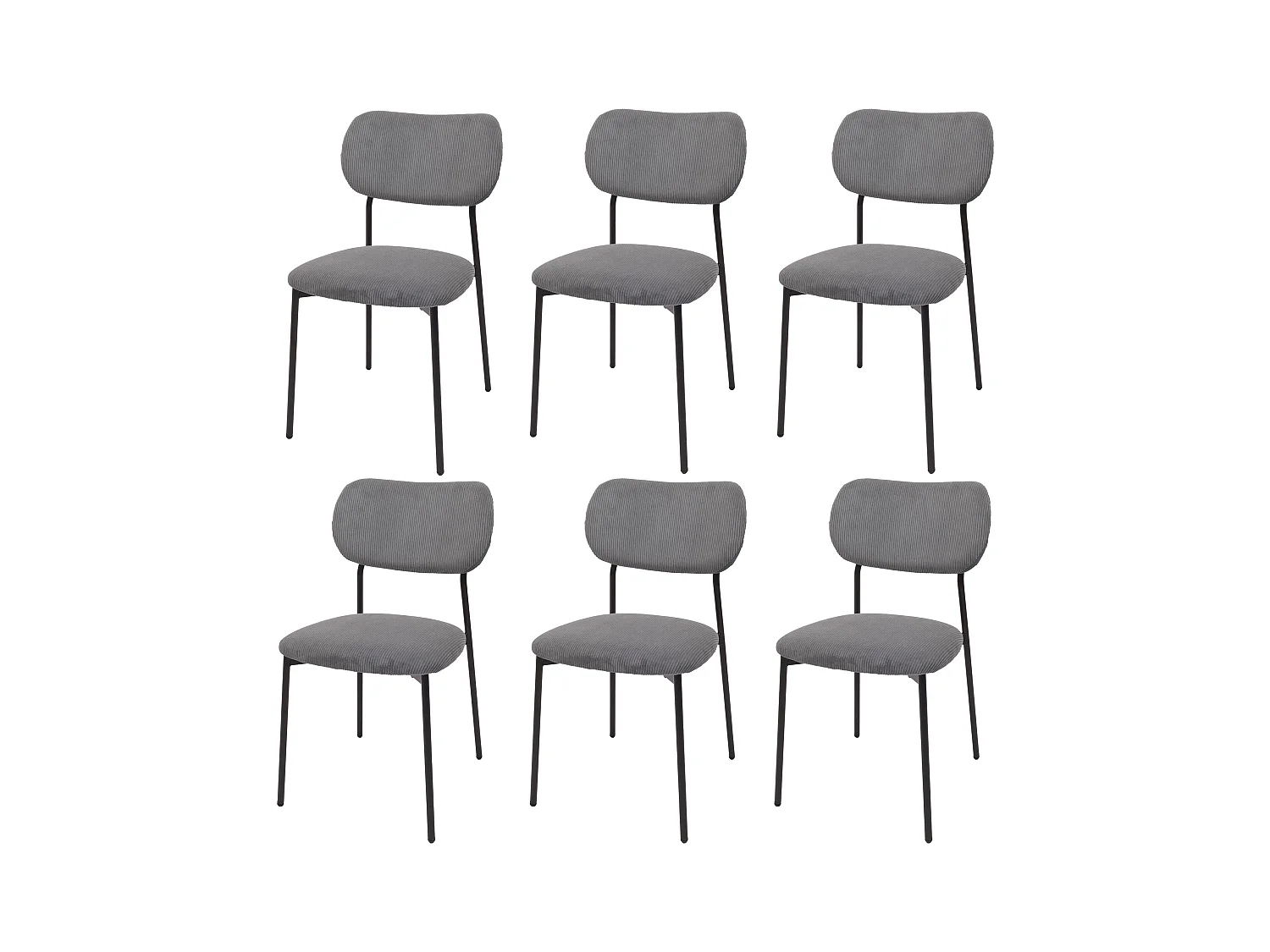 Chaise de salle à manger MCW-O26 (lot de 6),  gris foncé