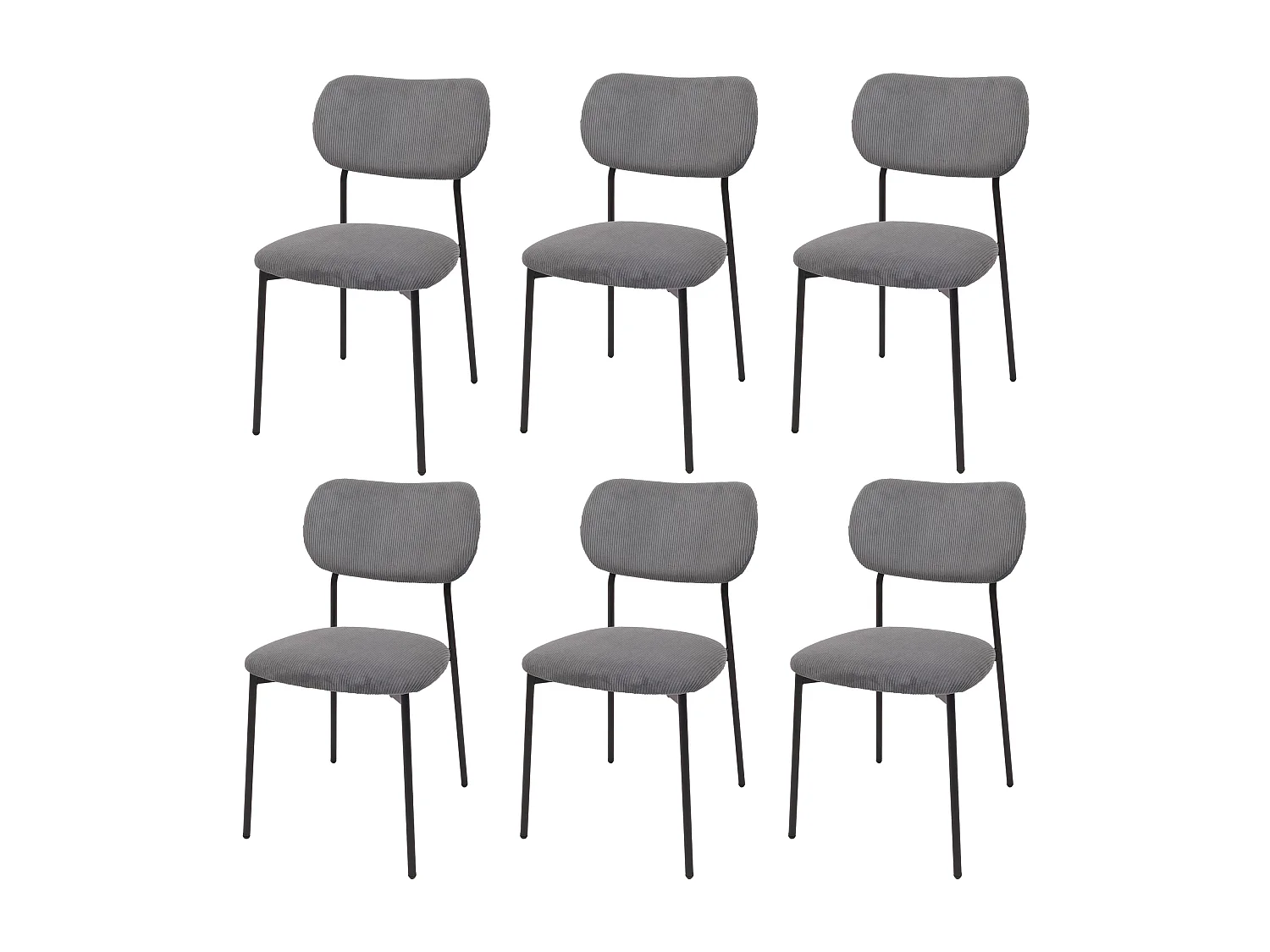 Chaise de salle à manger MCW-O26 (lot de 6),  gris foncé