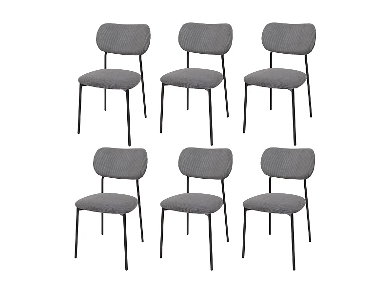 Chaise de salle à manger MCW-O26 (lot de 6),  gris foncé