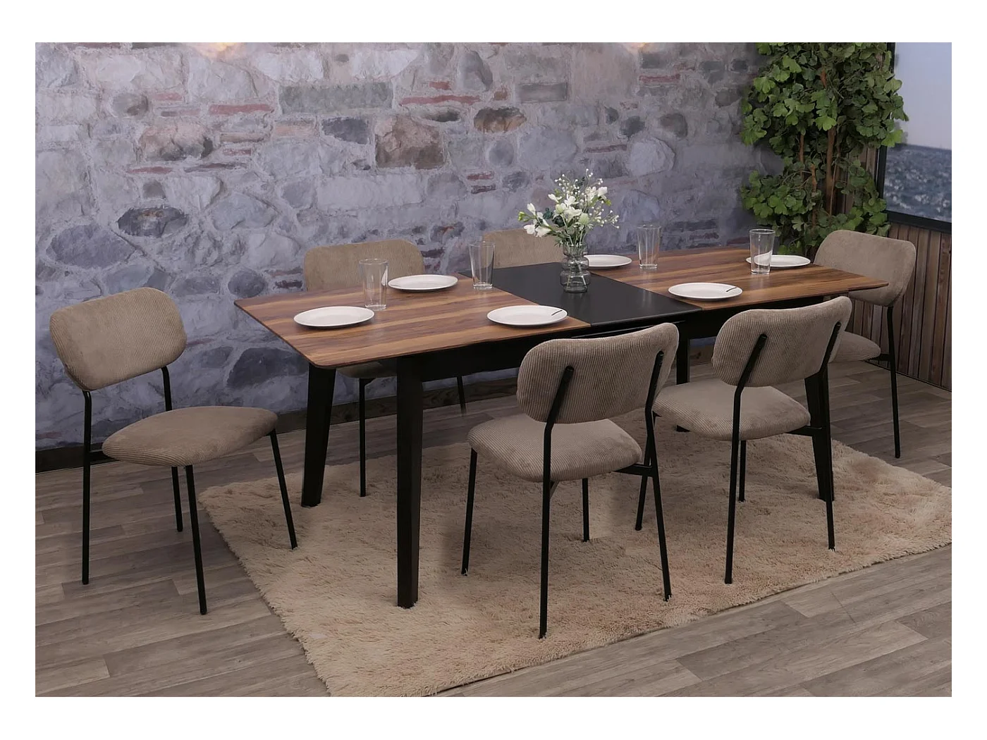 Chaise de salle à manger MCW-O26 (lot de 6),  taupe