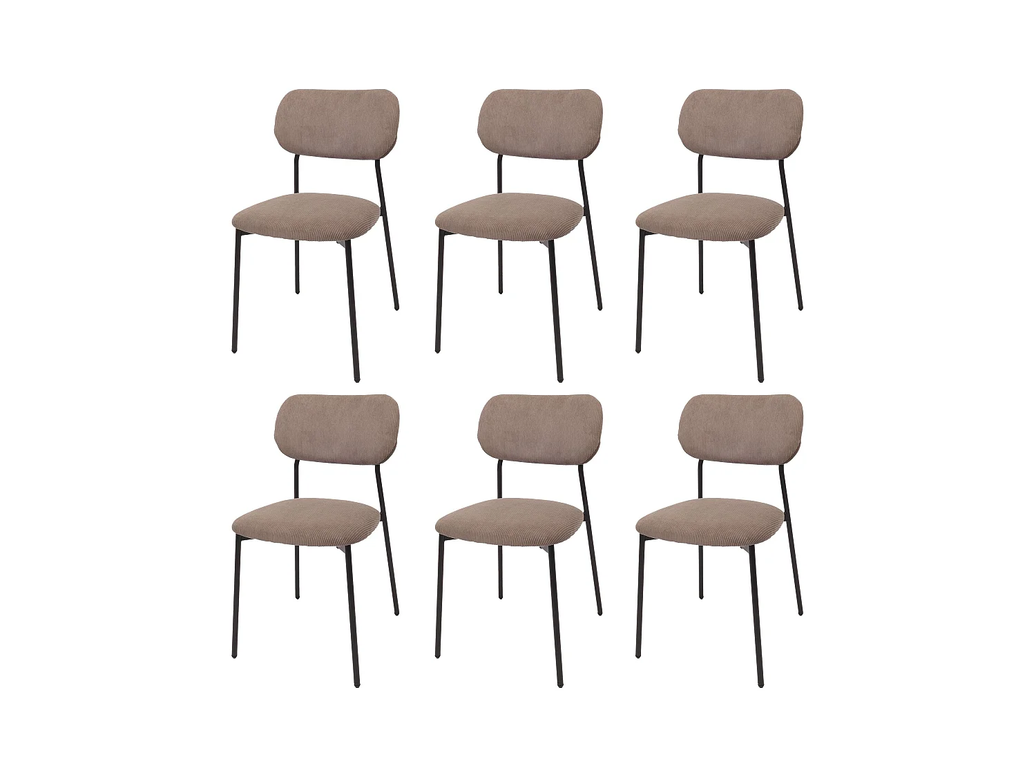 Chaise de salle à manger MCW-O26 (lot de 6),  taupe