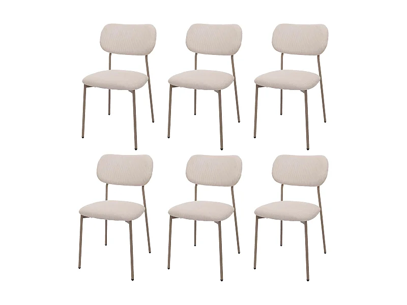 Esszimmerstuhl MCW-O26 (6er-Set), Beige
