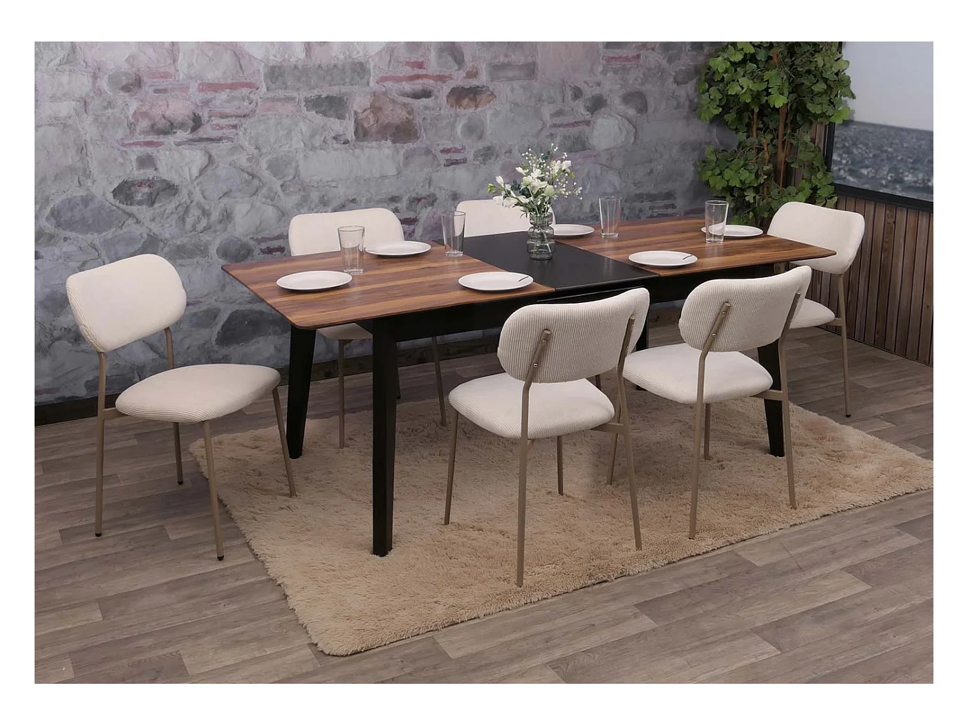 Esszimmerstuhl MCW-O26 (6er-Set), Beige