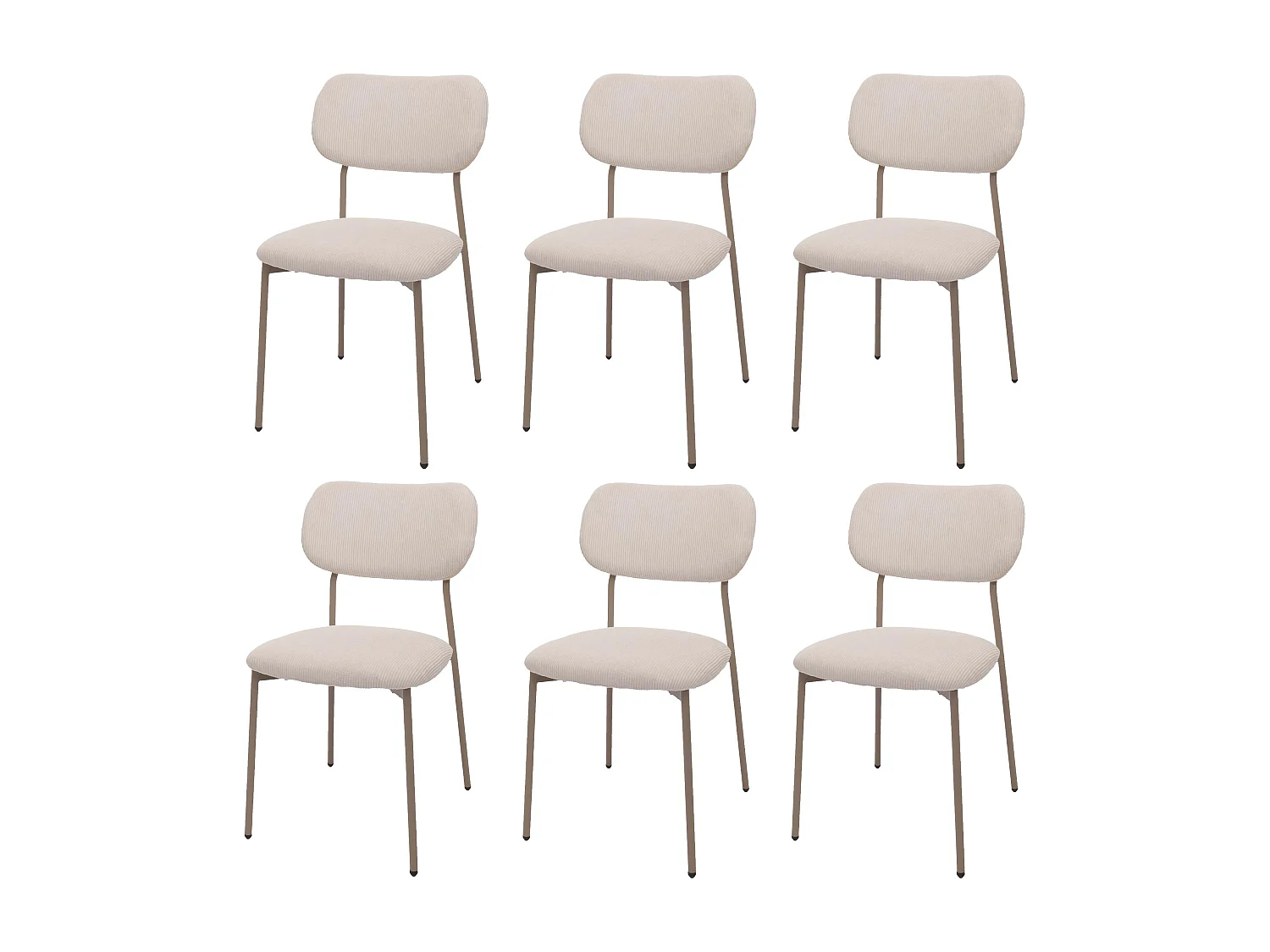 Esszimmerstuhl MCW-O26 (6er-Set), Beige