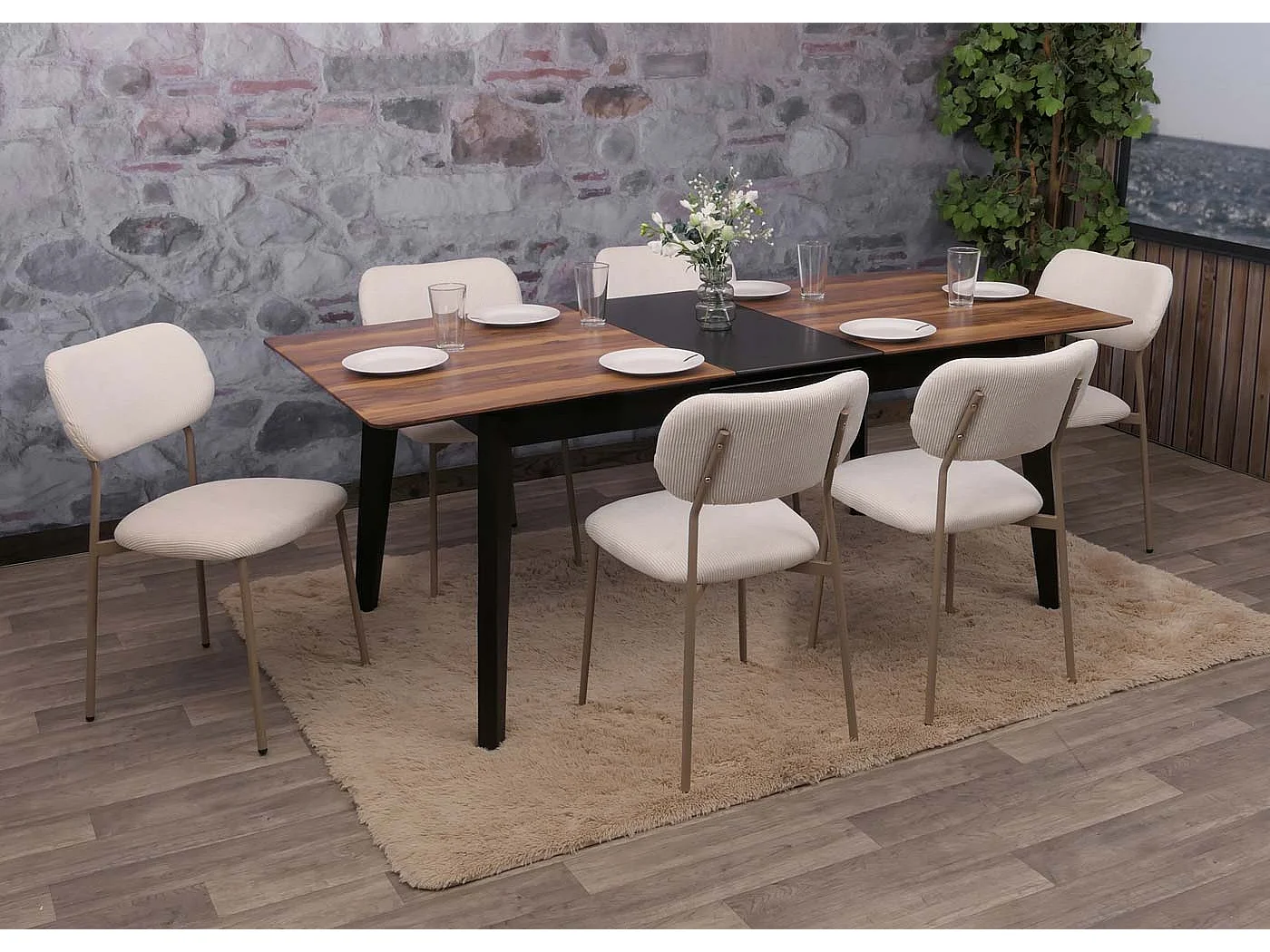 Esszimmerstuhl MCW-O26 (6er-Set), Beige