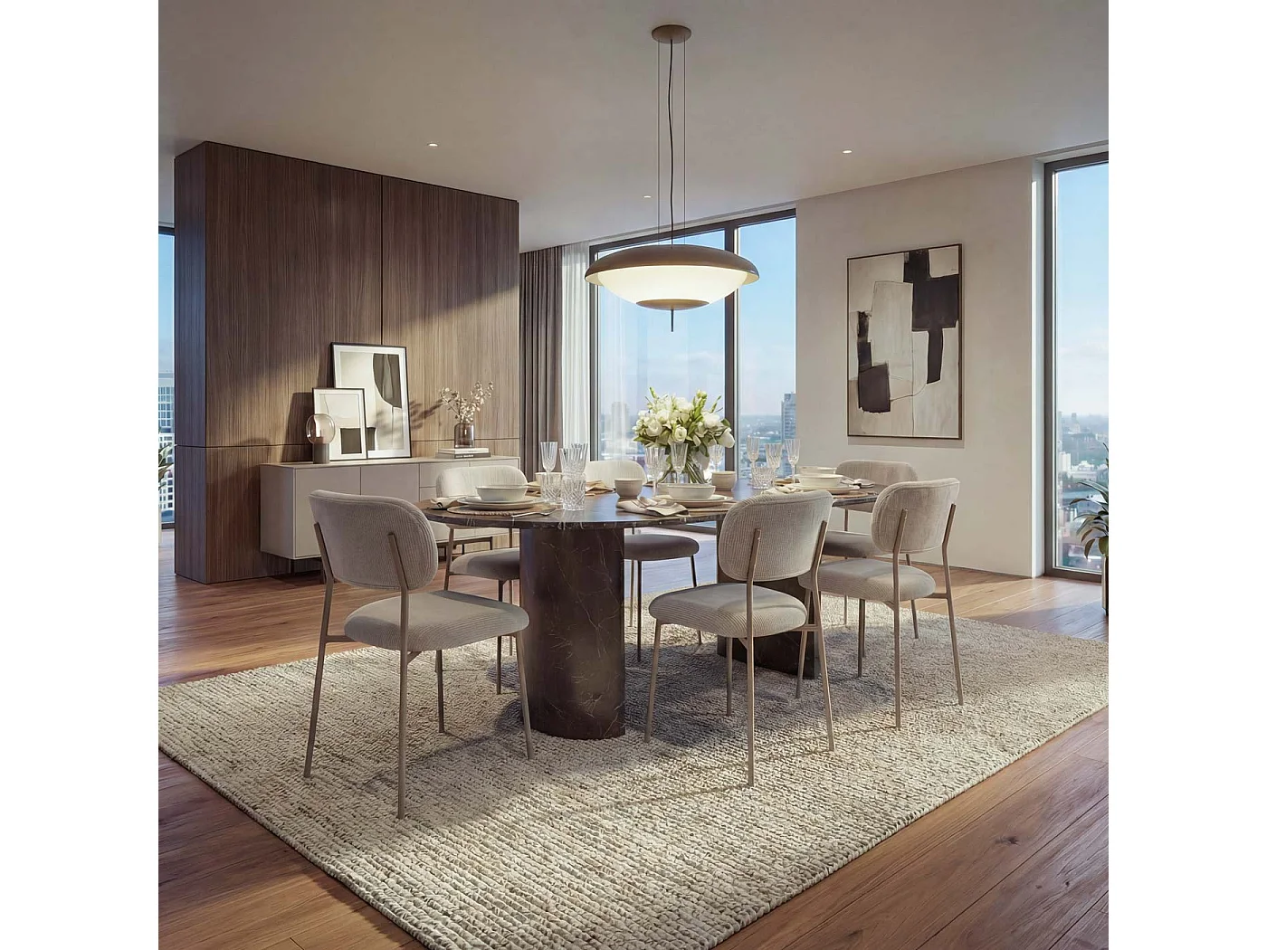 Chaise de salle à manger MCW-O26 (lot de 6),  beige