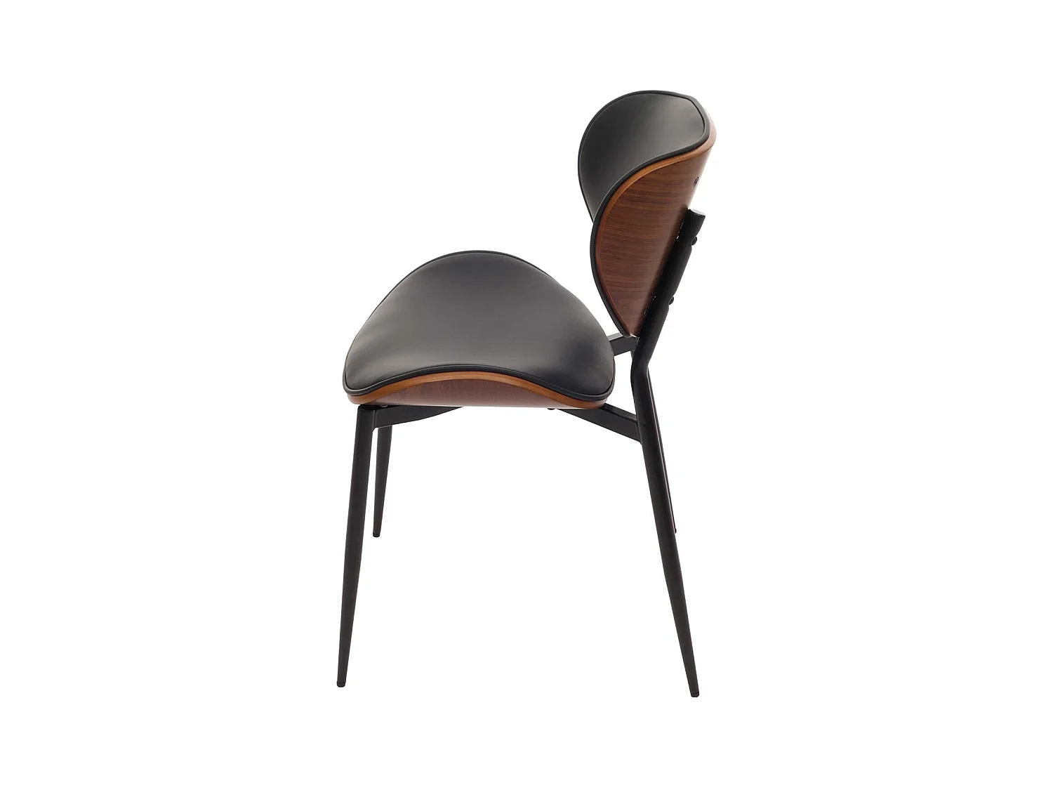 Esszimmerstuhl MCW-O45 (6er-Set), Walnuss-Optik, schwarz