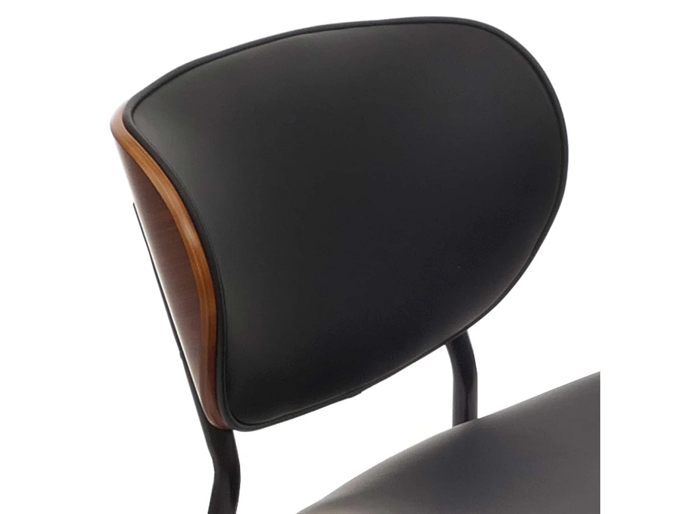 Chaise de salle à manger MCW-O45 (lot de 6),  aspect noyer, noir