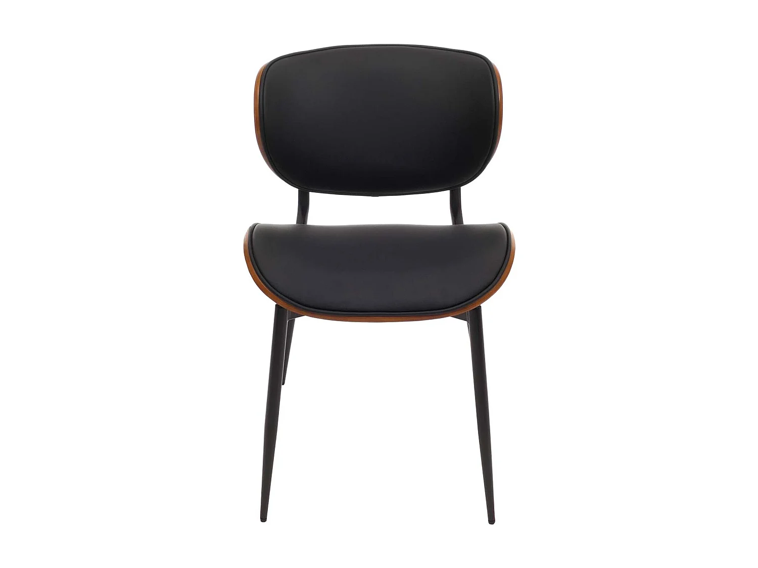 Chaise de salle à manger MCW-O45 (lot de 6),  aspect noyer, noir