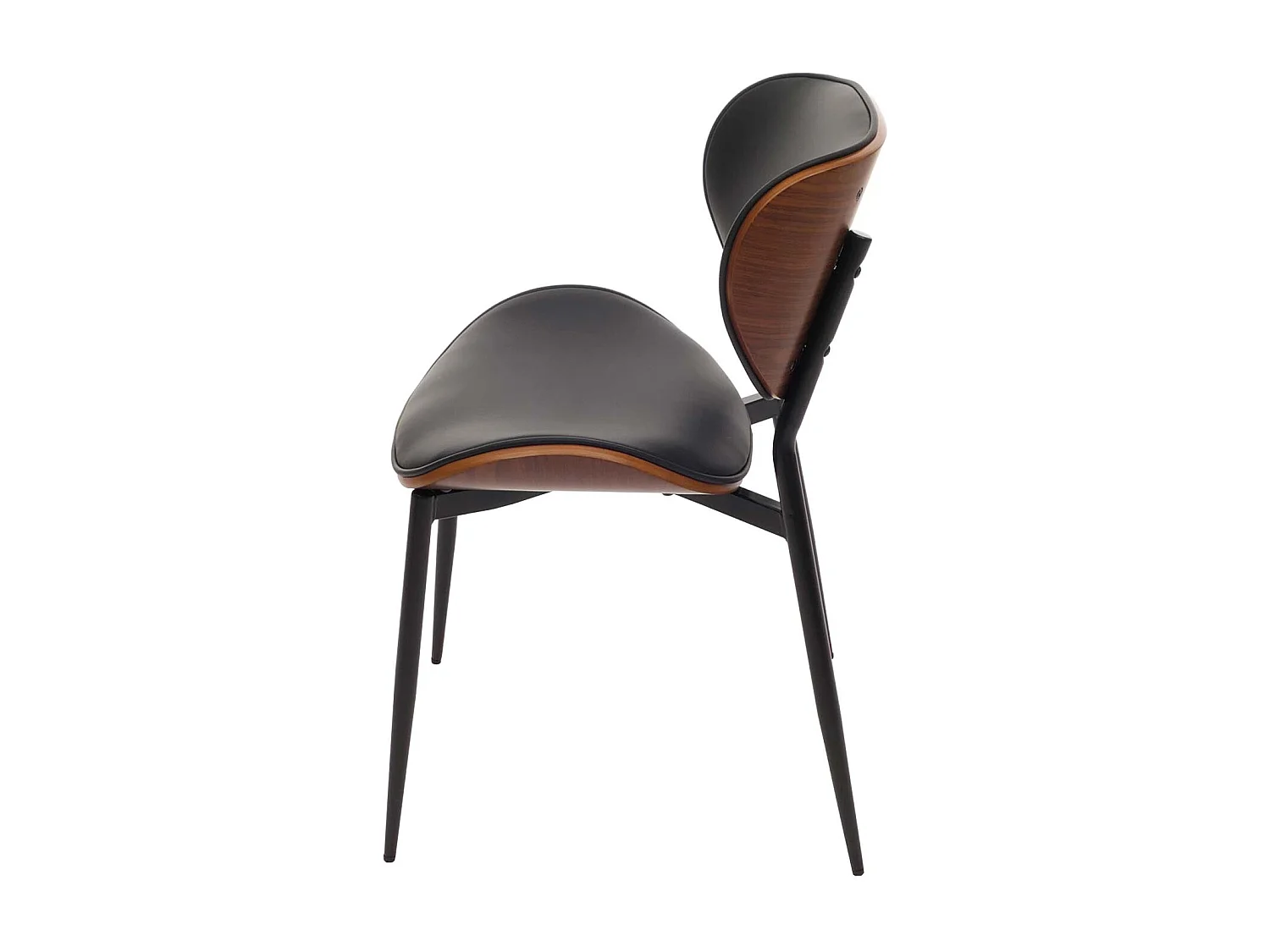 Chaise de salle à manger MCW-O45 (lot de 6),  aspect noyer, noir