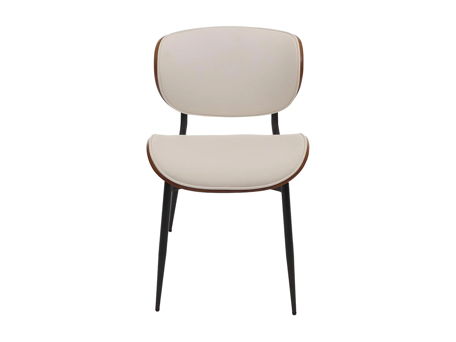 Chaise de salle à manger MCW-O45 (lot de 6),  aspect noyer, blanc