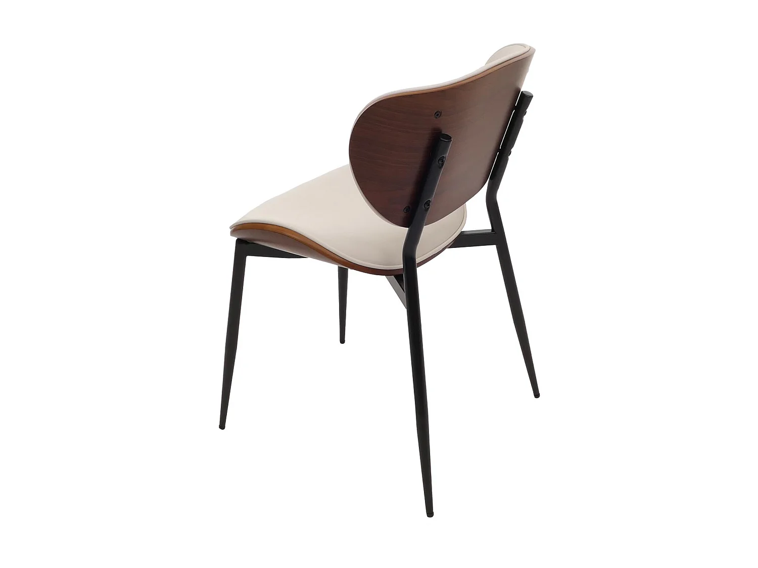 Chaise de salle à manger MCW-O45 (lot de 6),  aspect noyer, blanc