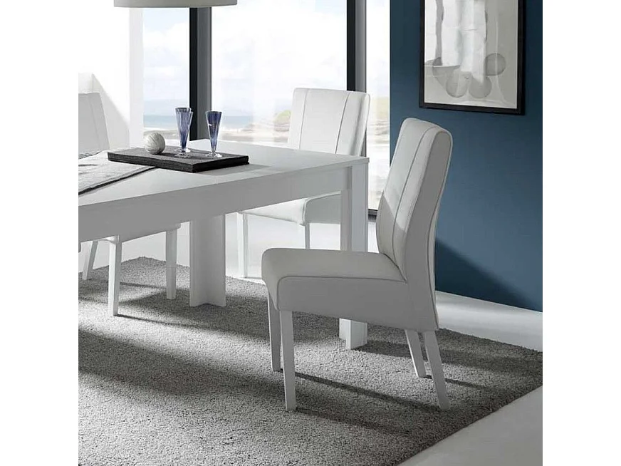 Sedia in ecopelle 46x99 cm bianco opaco SDL4