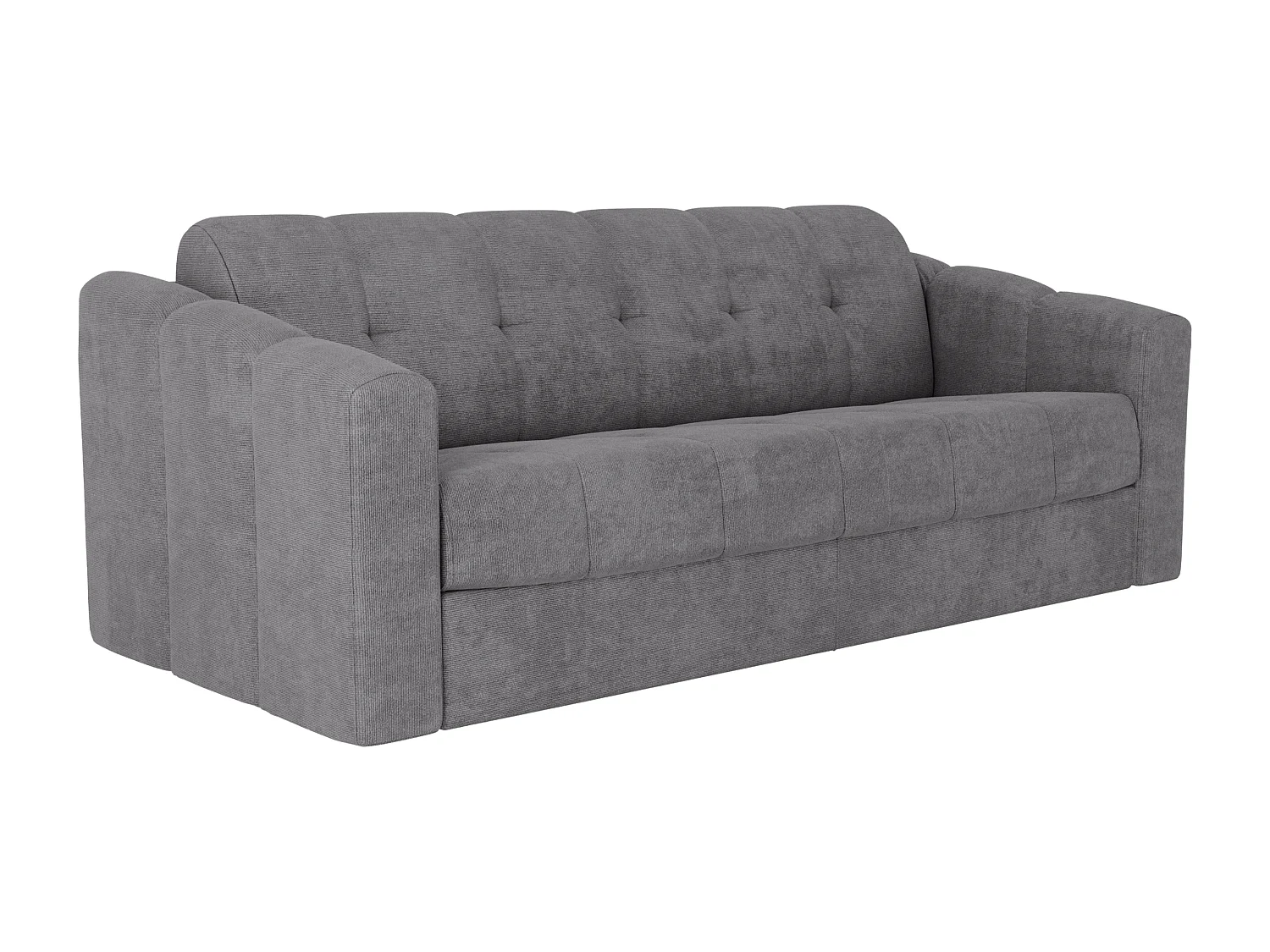 Canapé 4 places convertible express en tissu texturé gris - Couchage 160 cm - Matelas 14 cm - DARIELO