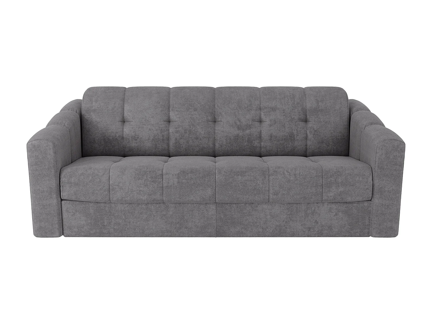 Canapé 4 places convertible express en tissu texturé gris - Couchage 160 cm - Matelas 18 cm - DARIELO