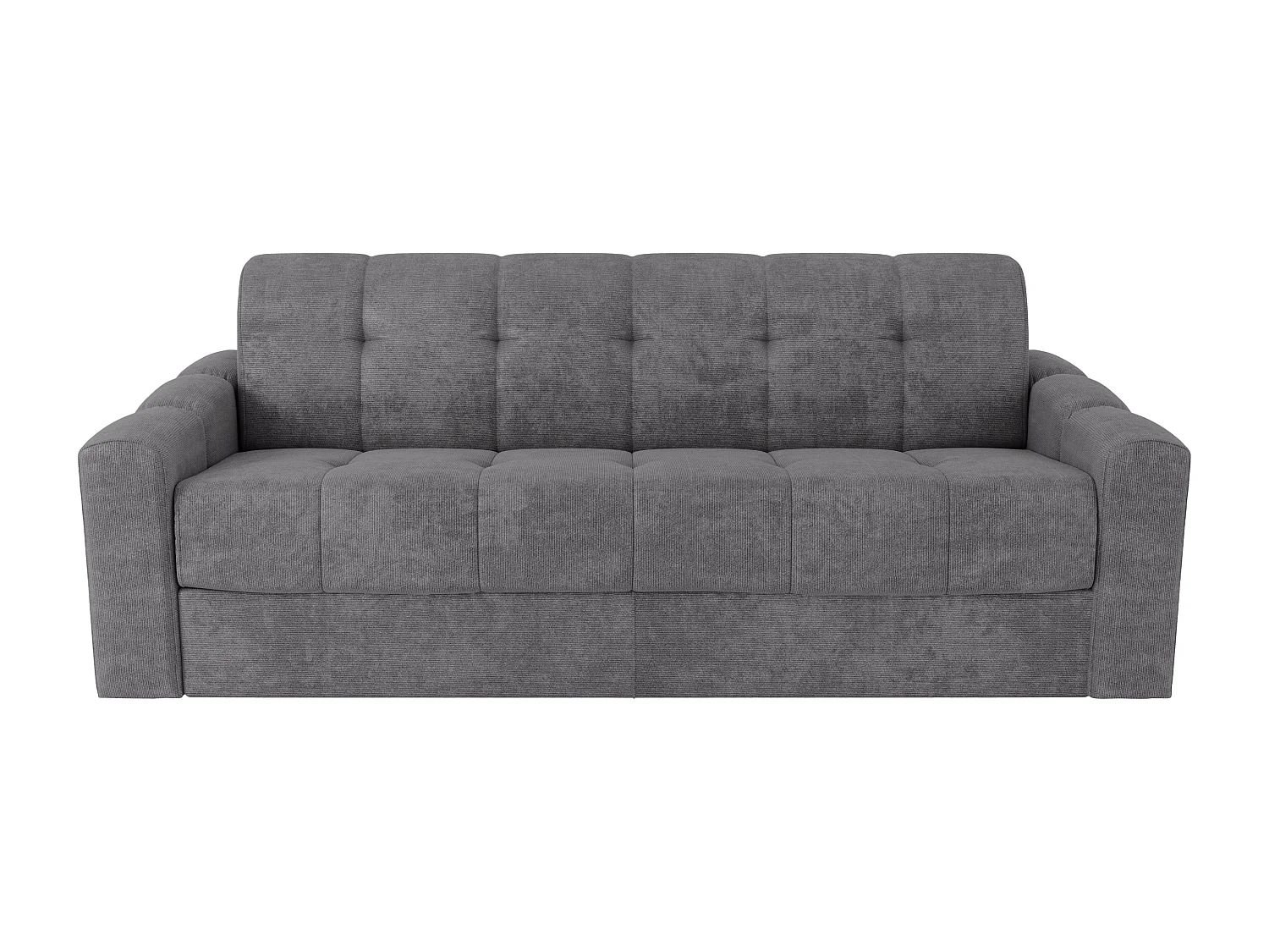 Canapé 4 places convertible express en tissu texturé gris - Couchage lattes larges 160 cm - Matelas 22 cm avec mémoire de forme - DARIELO