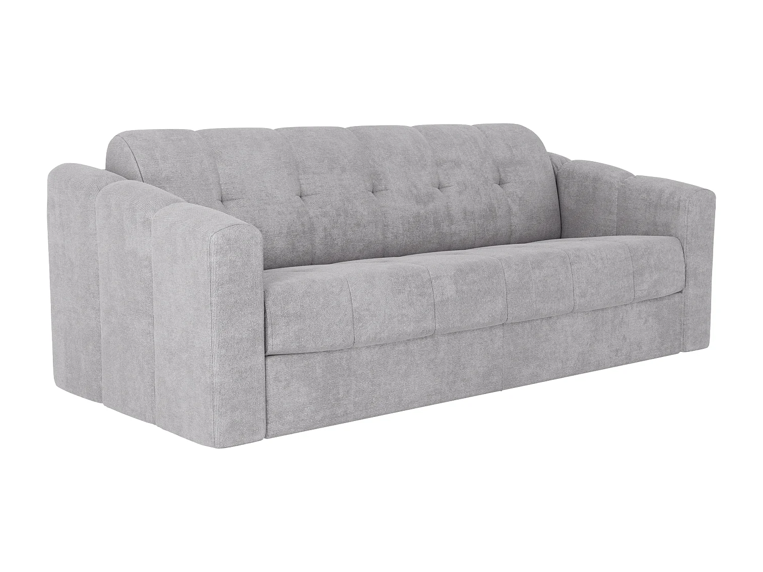 Canapé 4 places convertible express en tissu texturé gris clair - Couchage lattes larges 160 cm - Matelas 14 cm - DARIELO