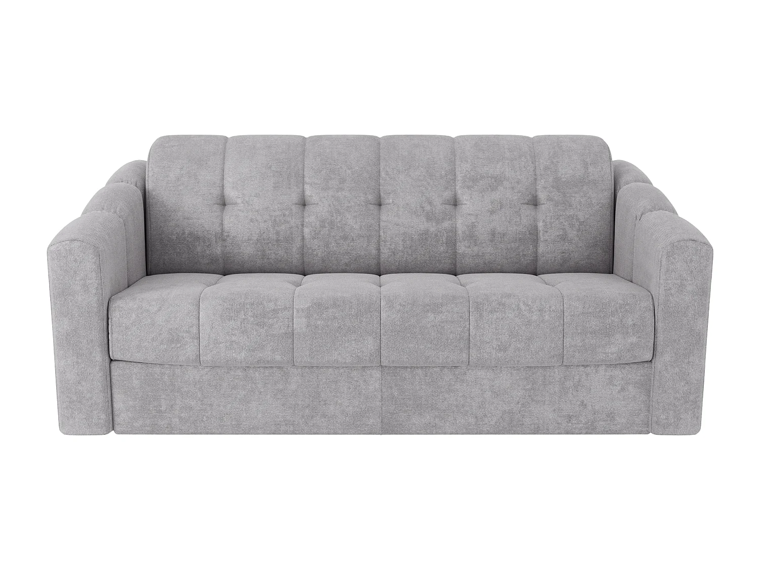 Canapé 3 places convertible express en tissu texturé gris clair - Couchage lattes larges 140 cm - Matelas 18 cm - DARIELO