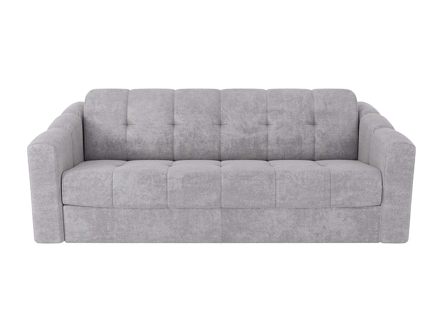 Canapé 4 places convertible express en tissu texturé gris clair - Couchage lattes larges 160 cm - Matelas 18 cm - DARIELO