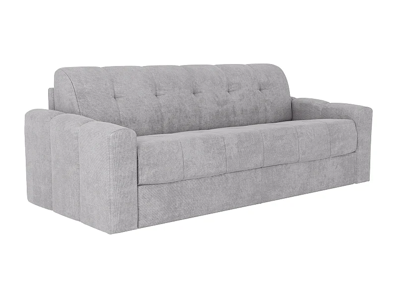 Canapé 4 places convertible express en tissu texturé gris clair - Couchage 160 cm - Matelas 22 cm avec mémoire de forme - DARIELO