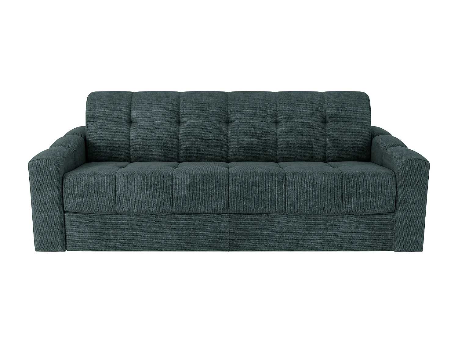 Canapé 4 places convertible express en tissu texturé bleu canard - Couchage 160 cm - Matelas 22 cm avec mémoire de forme - DARIELO