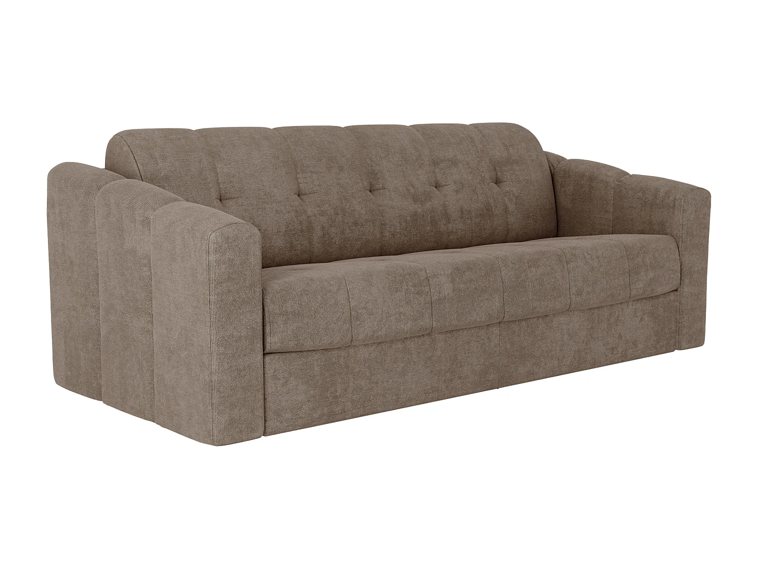 Canapé 4 places convertible express en tissu texturé taupe - Couchage lattes larges 160 cm - Matelas 14 cm - DARIELO