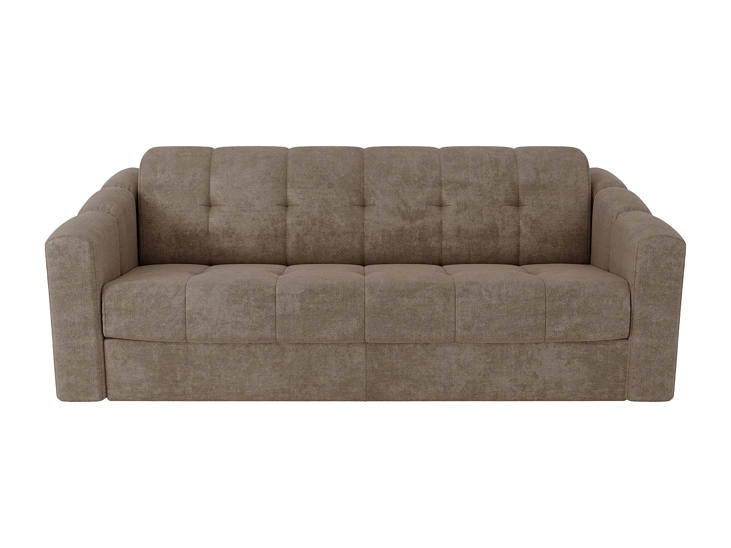 Canapé 4 places convertible express en tissu texturé taupe - Couchage lattes larges 160 cm - Matelas 18 cm - DARIELO