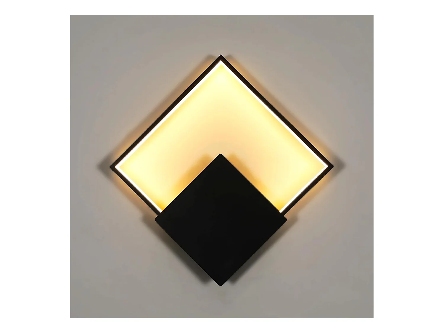 Applique murale LED moderne en aluminium, 21 W, 2362 lm, éclairage intérieur noir, lumière blanc chaud 3000 K, carrée, pour escalier, balcon