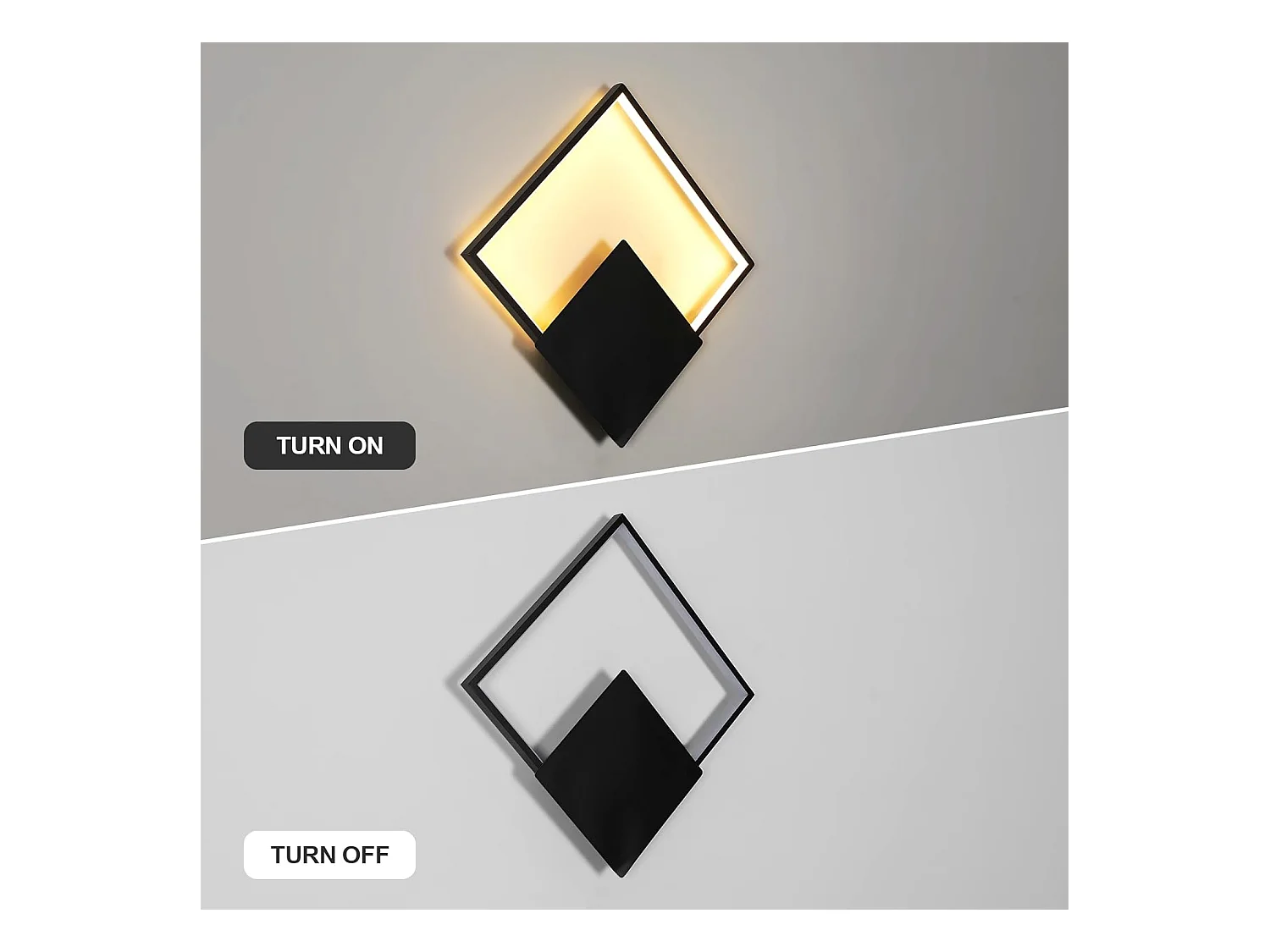 Applique murale LED moderne en aluminium, 21 W, 2362 lm, éclairage intérieur noir, lumière blanc chaud 3000 K, carrée, pour escalier, balcon