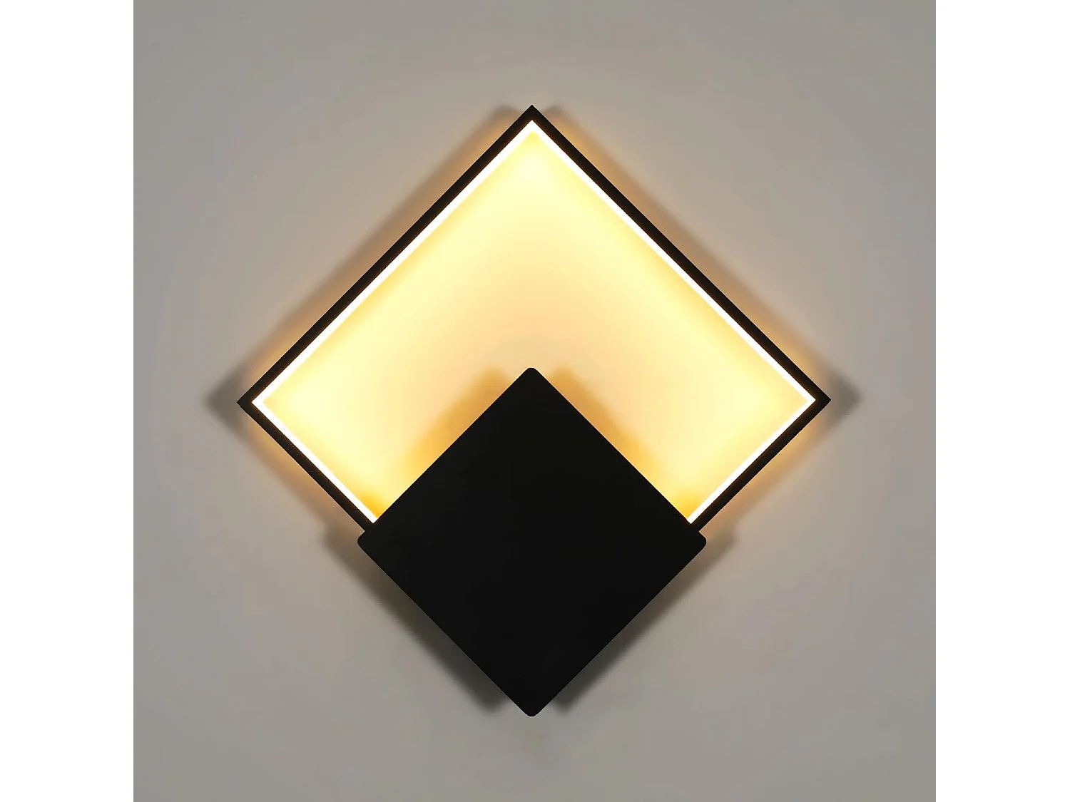 Applique murale LED moderne en aluminium, 21 W, 2362 lm, éclairage intérieur noir, lumière blanc chaud 3000 K, carrée, pour escalier, balcon