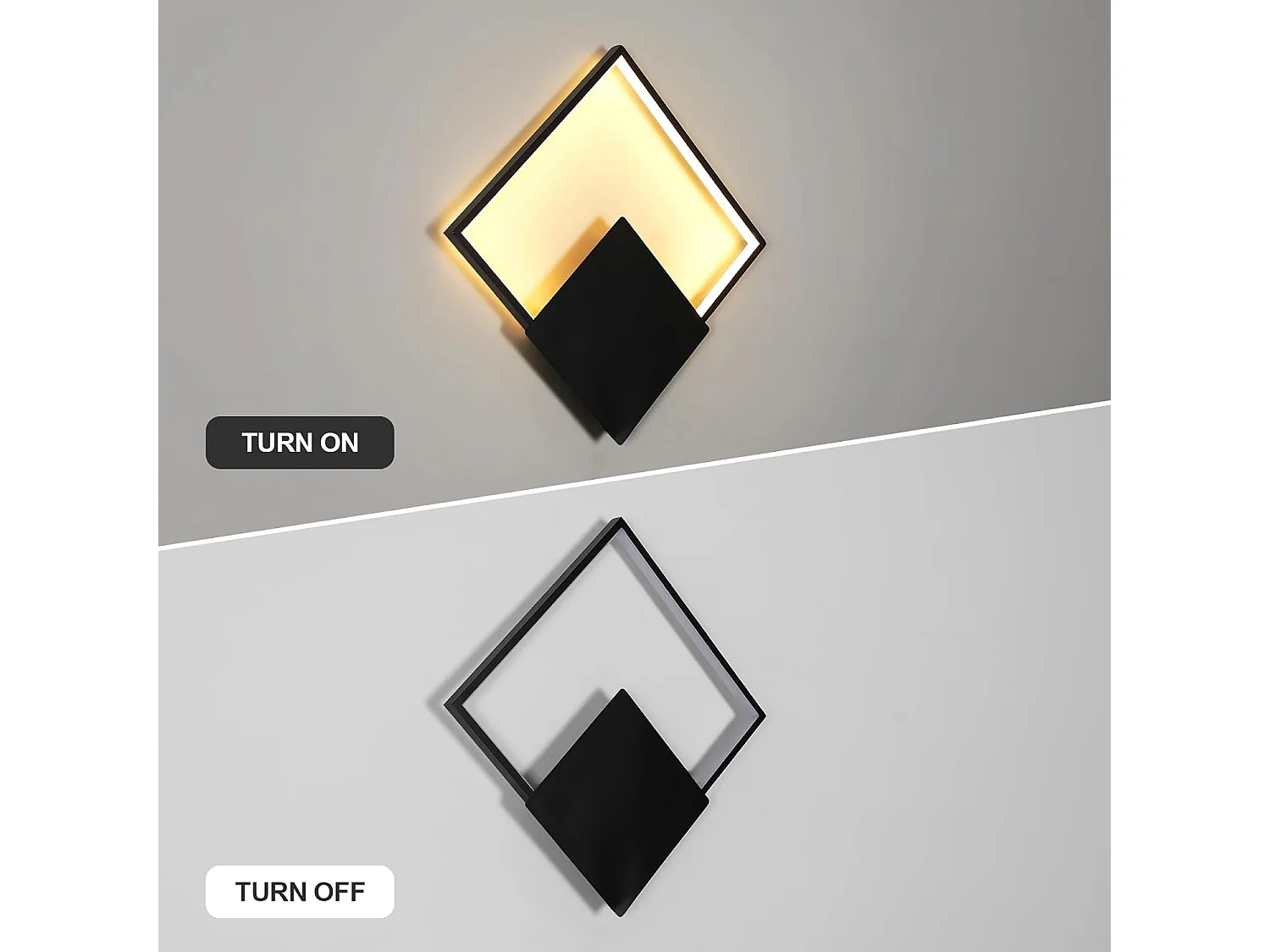 Applique murale LED moderne en aluminium, 21 W, 2362 lm, éclairage intérieur noir, lumière blanc chaud 3000 K, carrée, pour escalier, balcon