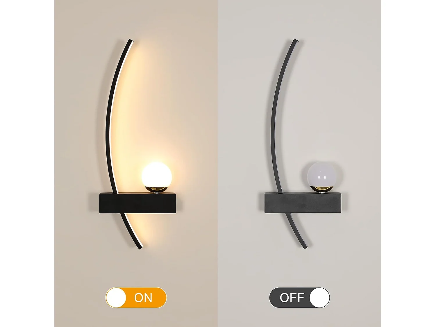 Applique murale d'intérieur LED en acrylique noir, 14 W, 3 000 K, blanc chaud, pour chambre, salon, hôtel, escaliers, couloir