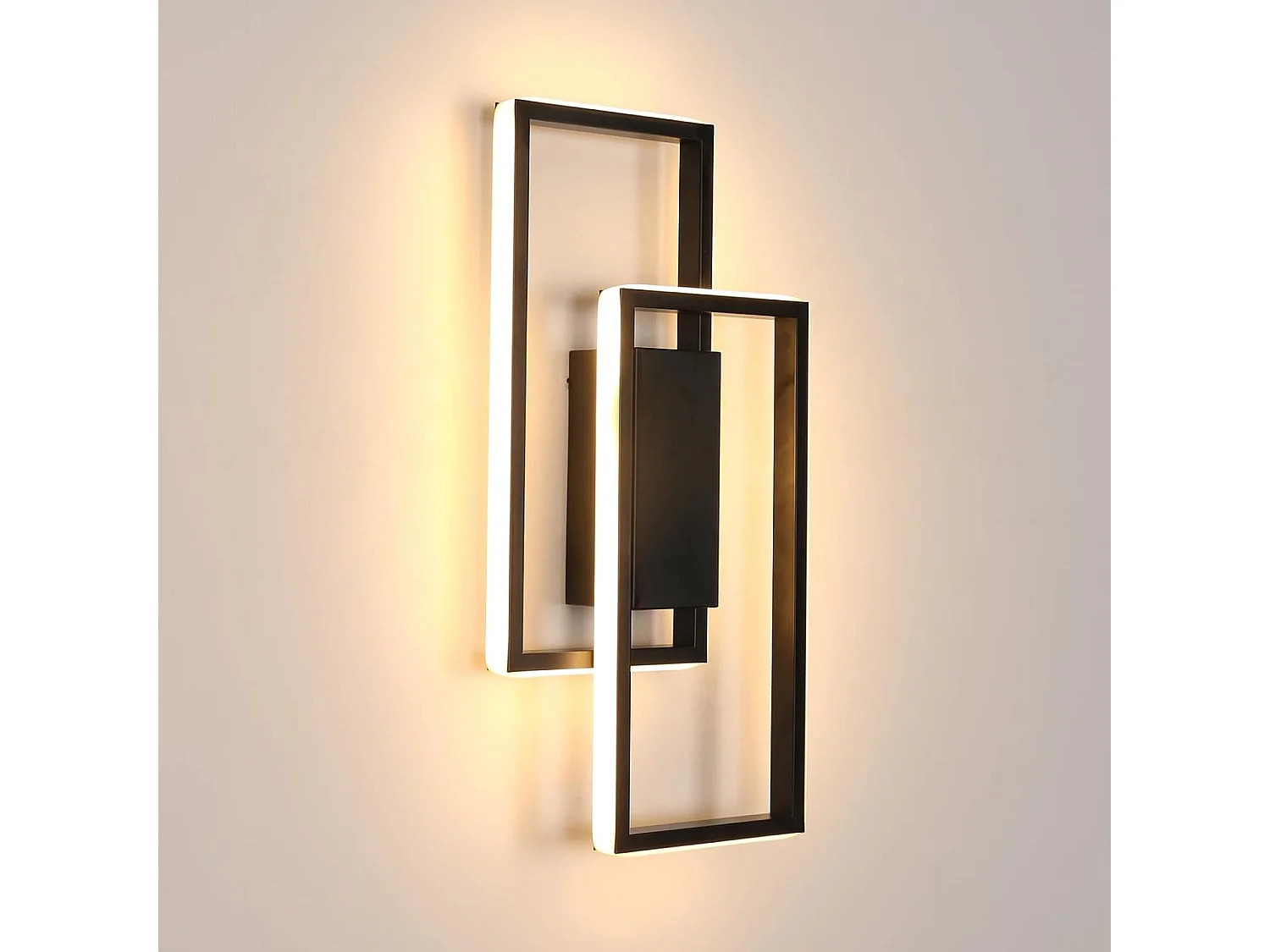 Applique murale LED, 28W, 3275lm, décorative et moderne, blanc chaud 3000K, noire, idéale pour l'éclairage intérieur d'une chambre, d'un salon