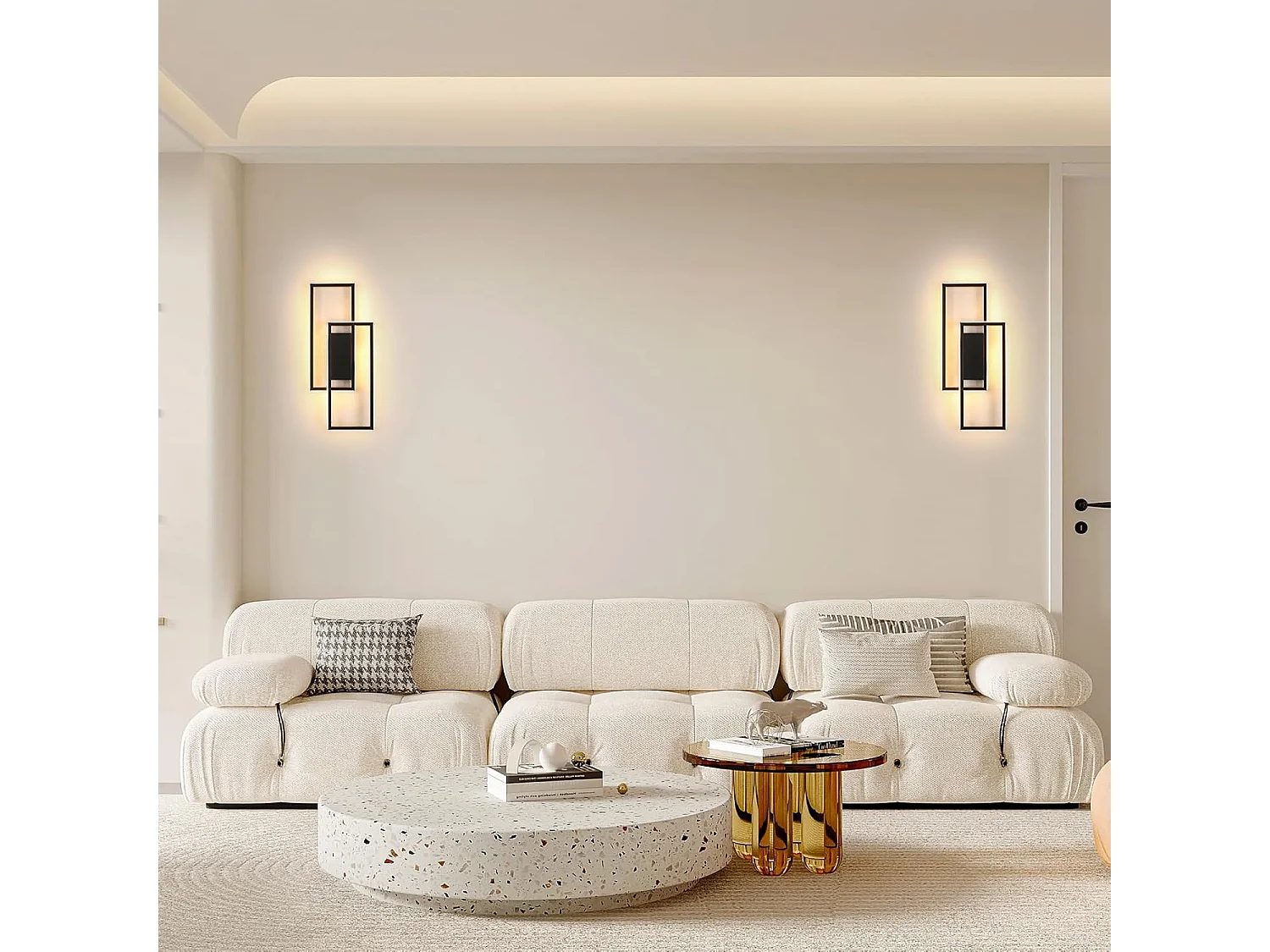 Applique murale LED, 28W, 3275lm, décorative et moderne, blanc chaud 3000K, noire, idéale pour l'éclairage intérieur d'une chambre, d'un salon