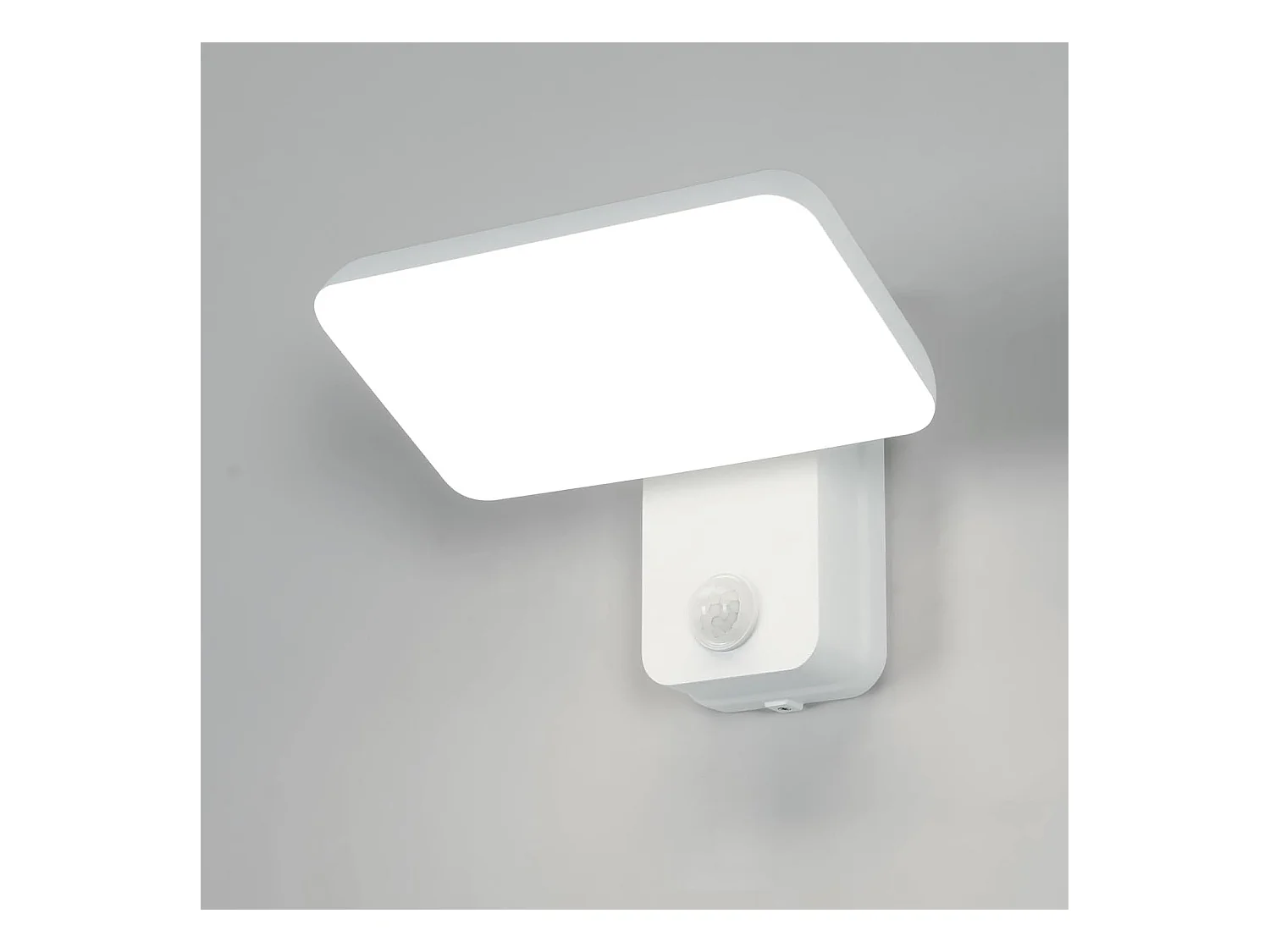 Applique murale d'extérieur à LED avec détecteur de mouvement, 16W, 1800lm, LED IP65, panneau rotatif à 360°, blanc froid 6500K, pour porche, jardin