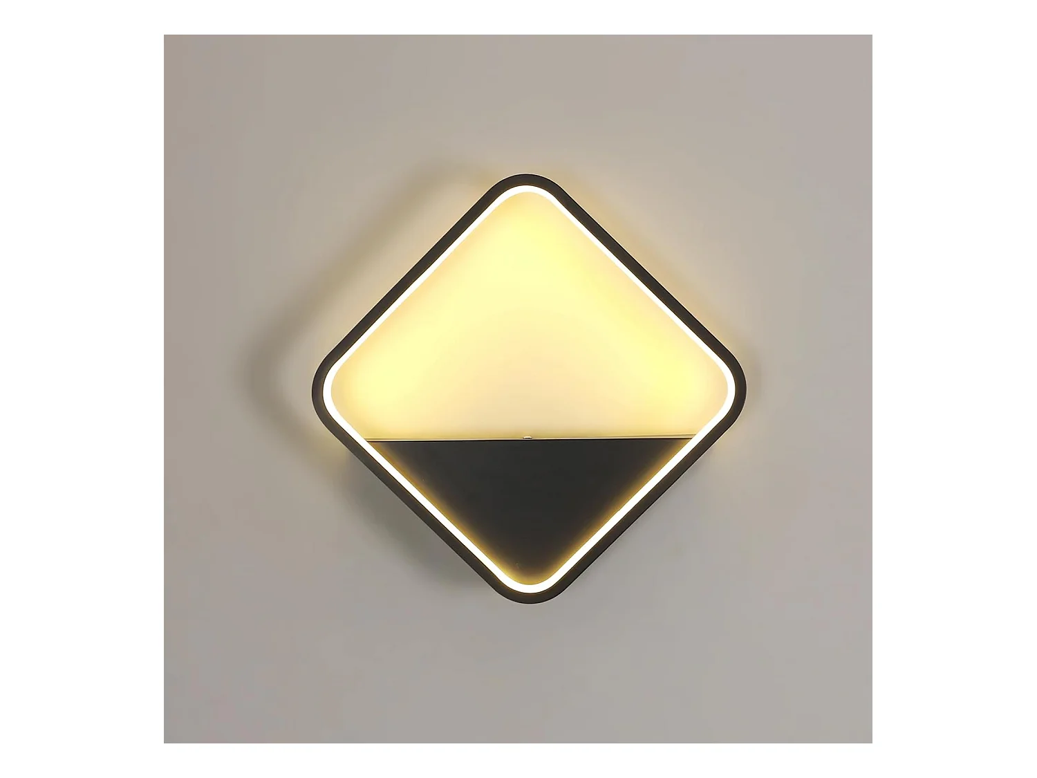 Applique murale d'intérieur LED, 20W, carrée, noire, moderne, en acrylique, pour chambre, salon, couloir, escalier, hôtel, blanc chaud 3000K
