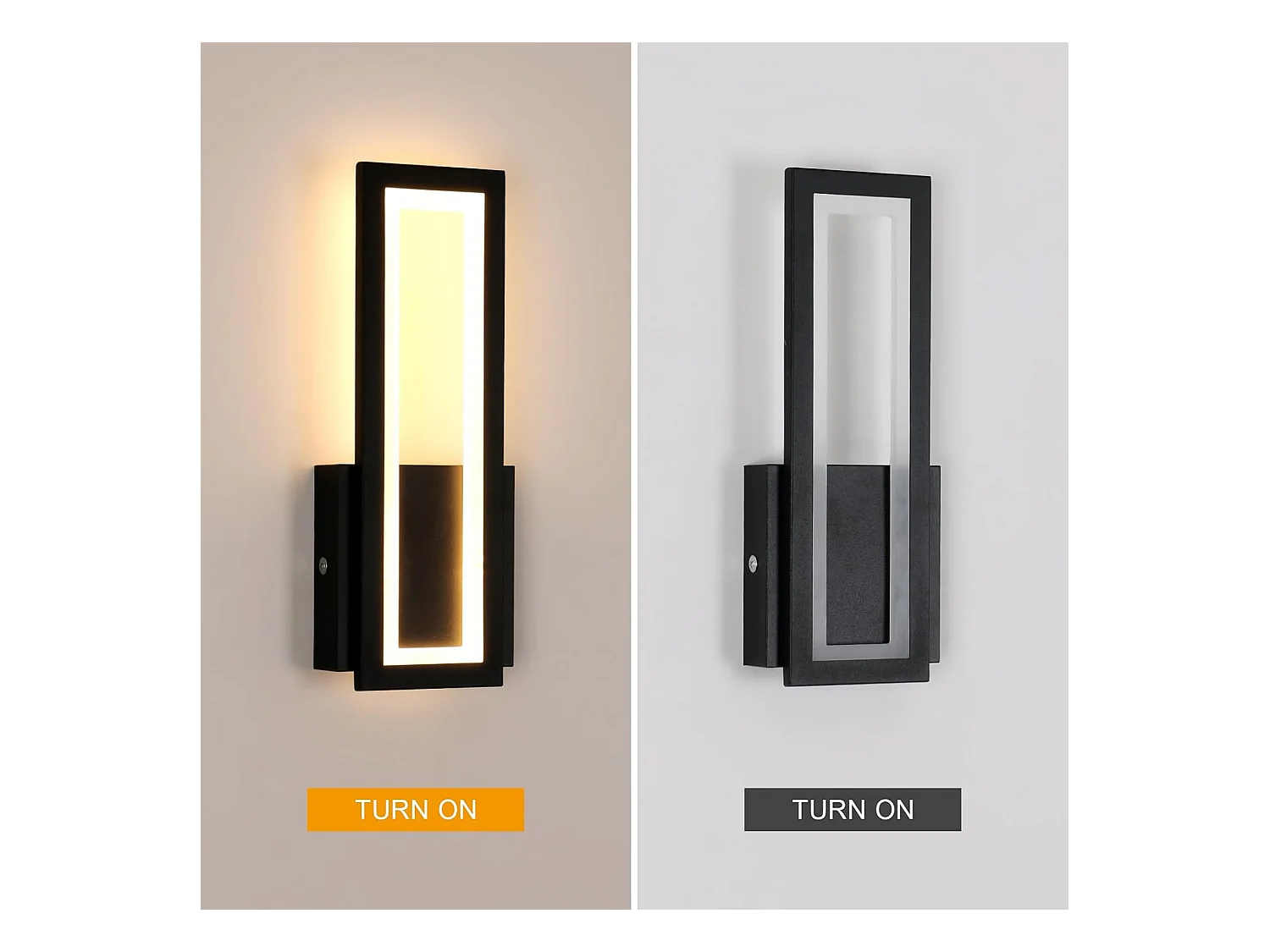 Applique murale LED moderne, 2 pièces 16 W 1800 lm, applique murale LED acrylique d'intérieur, couloir noir, lumière blanc chaud 3000 K, 32 cm