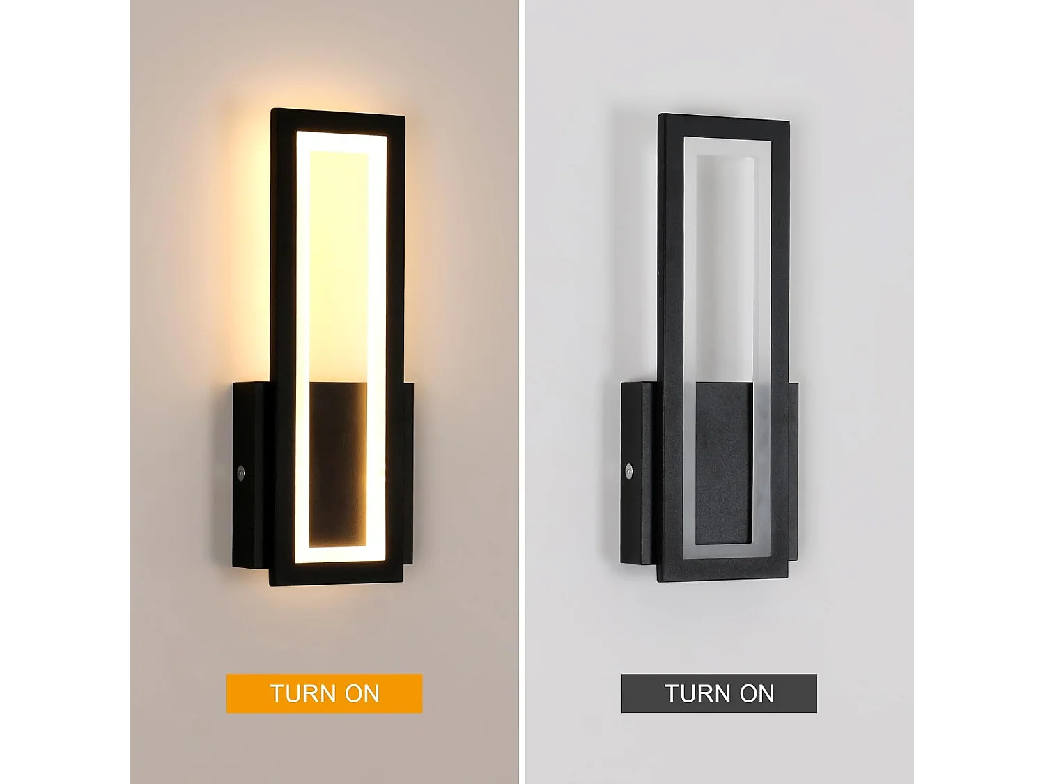 Applique murale LED moderne, 2 pièces 16 W 1800 lm, applique murale LED acrylique d'intérieur, couloir noir, lumière blanc chaud 3000 K, 32 cm