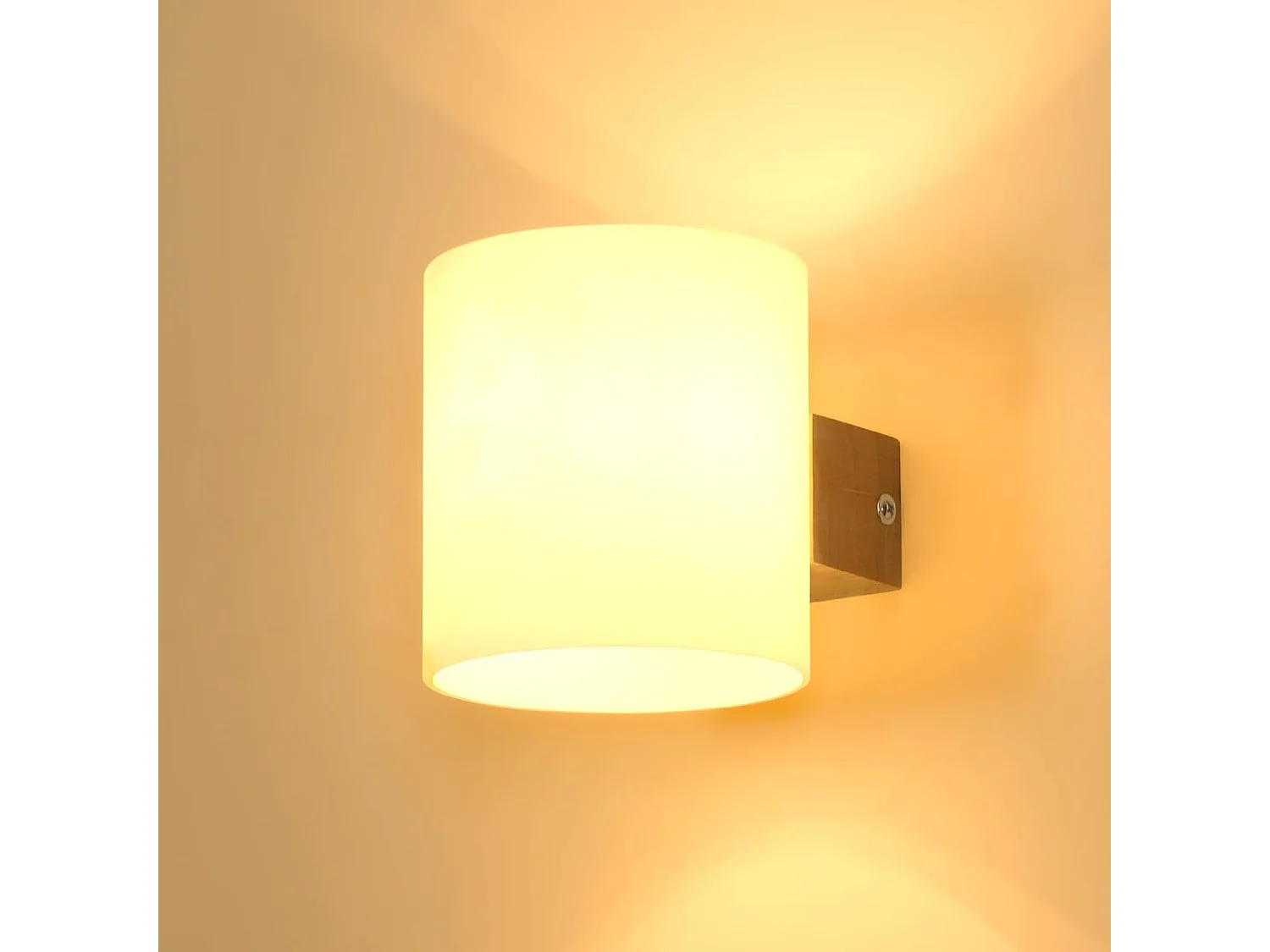 Applique murale d'intérieur en bois 3000K/4500K/6500K, 3 couleurs, LED à intensité variable, pour salon, escalier (avec ampoule 12W)