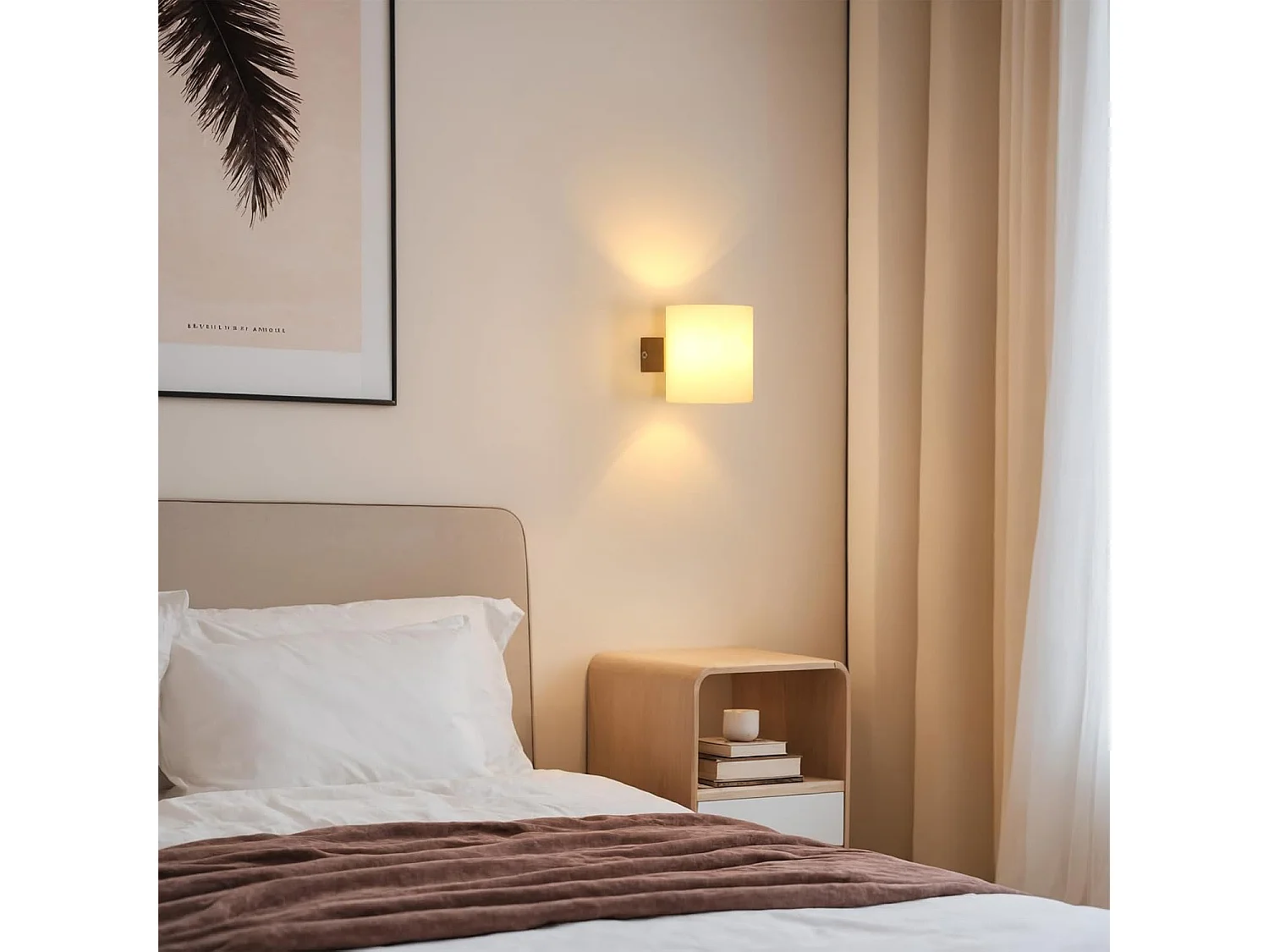 Applique murale d'intérieur en bois 3000K/4500K/6500K, 3 couleurs, LED à intensité variable, pour salon, escalier (avec ampoule 12W)